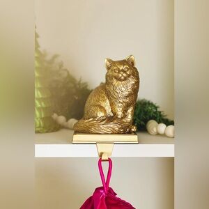 Anthropologie Animal Icon Cat Stocking Holder Ragdoll Persian Long Haired NWT